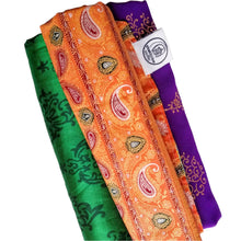 Load image into Gallery viewer, Photo of colourful reusable sari gift wrap bundle in assorted colours