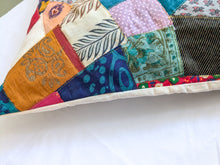 Load image into Gallery viewer, Handmade Patchwork Sari Cushion Cover
