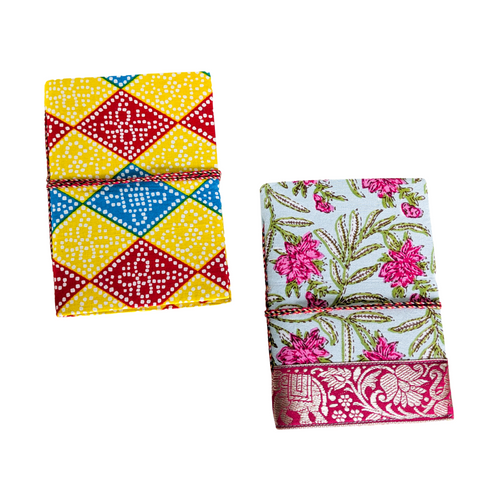 Eco Friendly Cotton Fabric Journals (5 x 7 in), Fair Trade Stationery Ethically Handmade in India