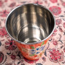 Load image into Gallery viewer, Hand-Painted Stainless Steel Tumblers, Food Safe, Kashmiri Hand Painted 400ml Drinking Cups
