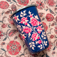 Load image into Gallery viewer, Hand-Painted Stainless Steel Tumblers, Food Safe Kashmiri Hand Painted 400ml Drinking Cups
