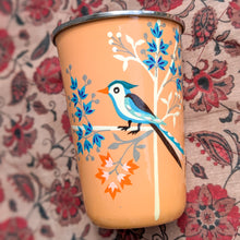 Load image into Gallery viewer, Hand-Painted Stainless Steel Tumblers, Food Safe, Kashmiri Hand Painted 400ml Drinking Cups
