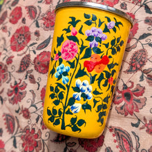 Load image into Gallery viewer, Hand-Painted Stainless Steel Tumblers, Food Safe Kashmiri Hand Painted 400ml Drinking Cups
