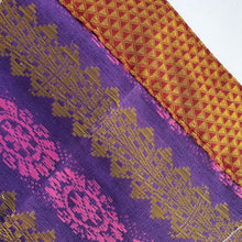 Load image into Gallery viewer, Upcycled sari flags, reusable sari bunting
