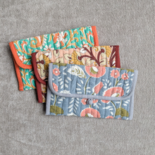 Load image into Gallery viewer, Quilted Block Printed Cotton Pouches
