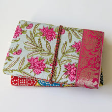 Load image into Gallery viewer, Eco Friendly Cotton Fabric Journals (5 x 7 in), Fair Trade Stationery Ethically Handmade in India
