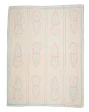 Load image into Gallery viewer, Embroidered, 100% cotton kantha baby blanket in red and white leaf design by Khushi Kantha
