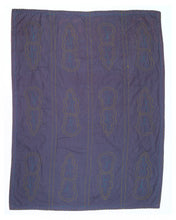 Load image into Gallery viewer, Embroidered, 100% cotton kantha baby blanket in pink and grey leaf design by Khushi Kantha
