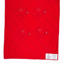 Load image into Gallery viewer, Red quilt with diamond pattern on a white background
