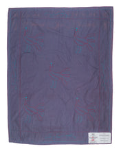 Load image into Gallery viewer, Embroidered, 100% cotton kantha baby blanket in grey and white peacock design by Khushi Kantha
