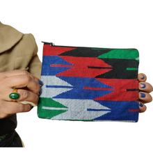 Load image into Gallery viewer, Dhaka pouch, ethically handwoven in Nepal
