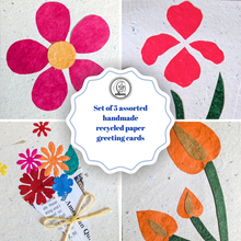 Load image into Gallery viewer, Handmade Recycled Paper Greeting Cards – Pack of 5
