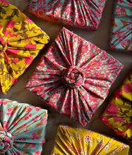 Load image into Gallery viewer, Gifts wrapped in upcycled sari gift wrap
