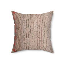 Load image into Gallery viewer, Cotton sari cushion cover with kantha stitching
