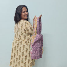 Load image into Gallery viewer, Block Printed Cotton Tote Bag: Ethically Handmade in India
