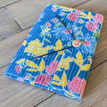 Load image into Gallery viewer, Eco Friendly Upcycled Fabric Journals with Elastic Flap Close, Fair Trade Stationery Ethically Handmade in India
