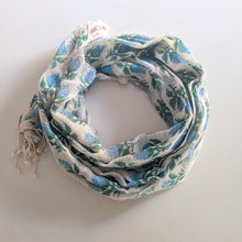 Load image into Gallery viewer, Khadi cotton block-printed scarves with floral prints
