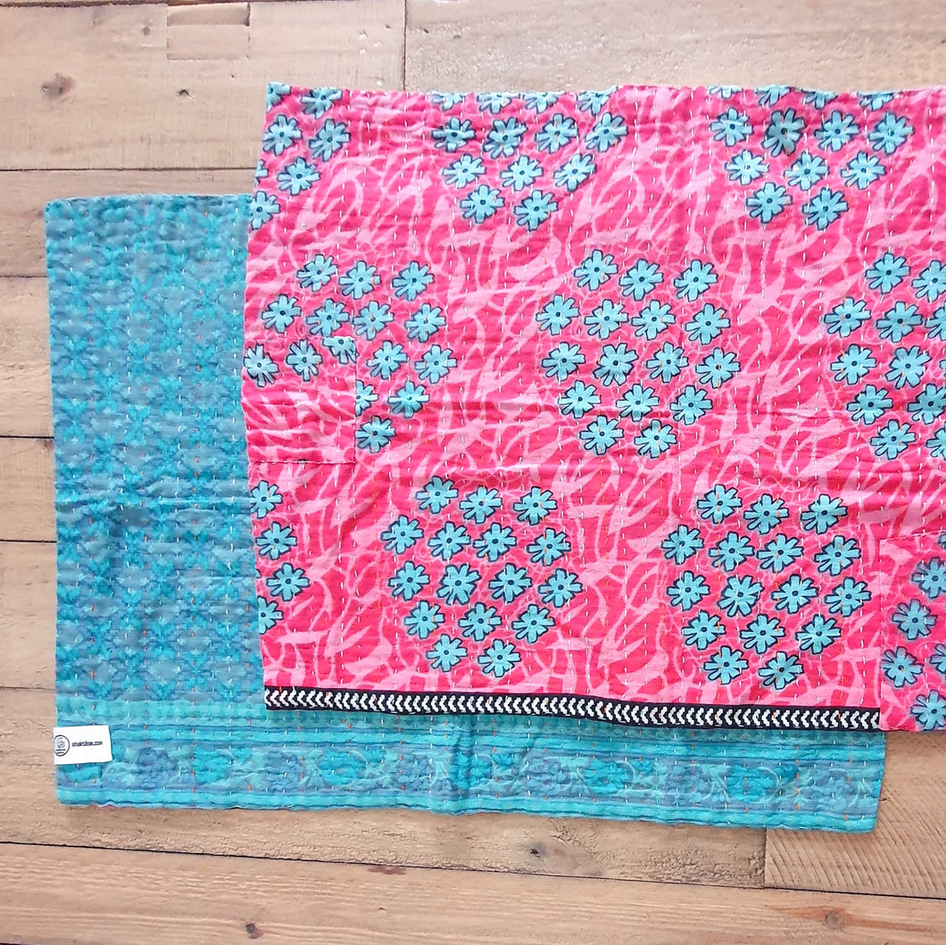 Sari placemats, handmade, set of 2, table mats, reversible