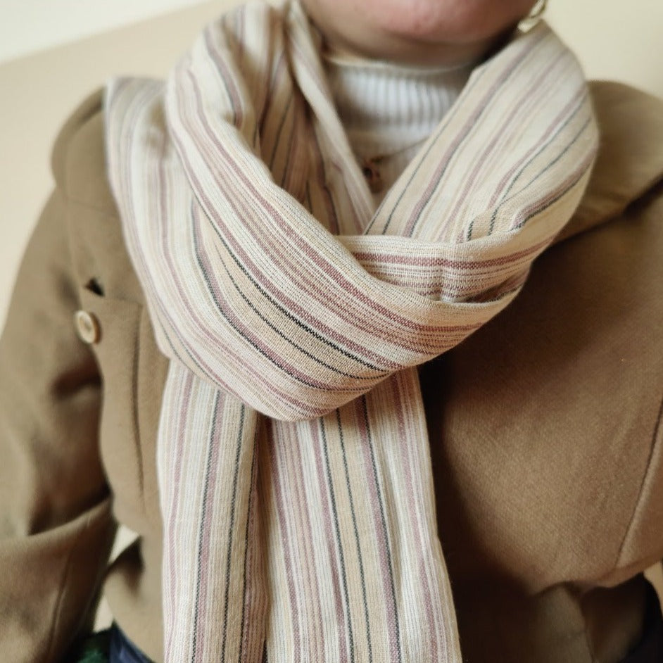 Soft cotton scarf, handwoven in Nepal