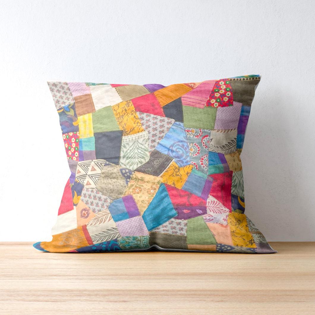 Handmade Patchwork Sari Cushion Cover