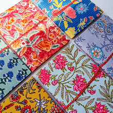 Load image into Gallery viewer, Eco Friendly Cotton Fabric Pocket Journals (4 x 6 in), Fair Trade Stationery Ethically Handmade in India
