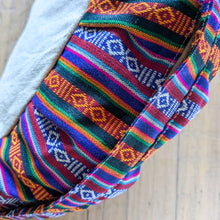 Load image into Gallery viewer, Half-moon meditation cushion cover with strap, yoga bolster pillow handmade in Nepal
