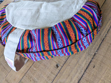 Load image into Gallery viewer, Half-moon meditation cushion cover with strap, yoga bolster pillow handmade in Nepal

