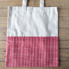 Load image into Gallery viewer, Half sari, half cotton tote bag, ethically handmade in India
