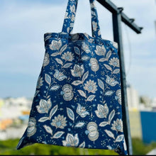 Load image into Gallery viewer, misc sari tote bag hanging from hook
