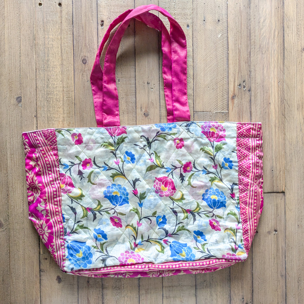 Large sari market shopper tote bags