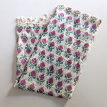 Load image into Gallery viewer, Khadi cotton block-printed scarves with floral prints
