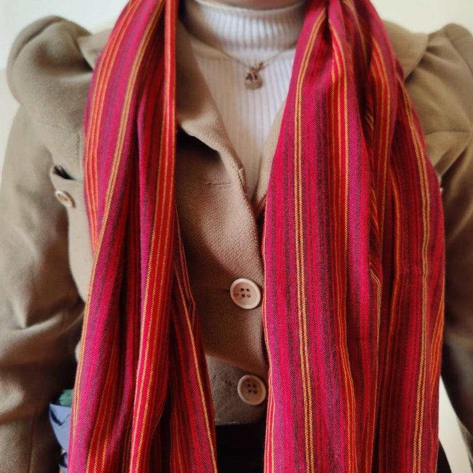 Soft cotton scarf, handwoven in Nepal