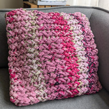 Load image into Gallery viewer, pink chunky knit cushion cover

