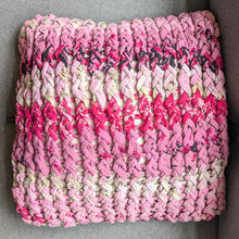 Load image into Gallery viewer, pink chunky knit cushion cover
