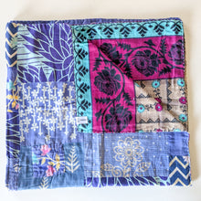 Load image into Gallery viewer, Reversible sari patchwork throw blanket
