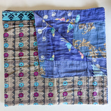 Load image into Gallery viewer, Reversible sari patchwork throw blanket
