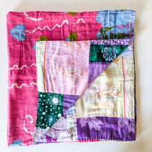 Load image into Gallery viewer, Reversible sari patchwork throw blanket
