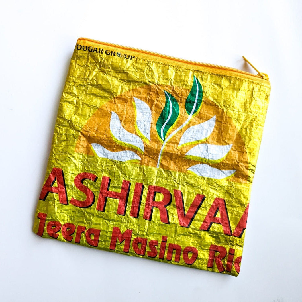 Recycled rice bag pouch, fair trade - Shakti.ism | शक्तिवाद