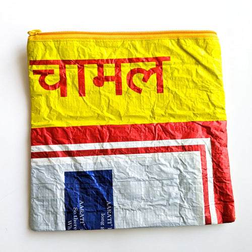 Recycled rice bag pouch, fair trade - Shakti.ism | शक्तिवाद