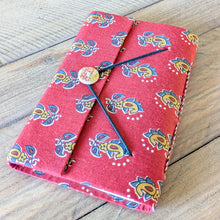 Load image into Gallery viewer, Eco Friendly Upcycled Fabric Journals with Elastic Flap Close, Fair Trade Stationery Ethically Handmade in India

