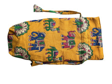 Load image into Gallery viewer, Reusable Kalamkari Cotton Pouch, Bottle Gift Bag, Yellow - Shakti.ism | शक्तिवाद
