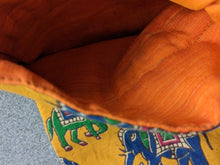 Load image into Gallery viewer, Reusable Kalamkari Cotton Pouch, Bottle Gift Bag, Yellow - Shakti.ism | शक्तिवाद
