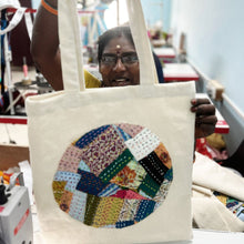 Load image into Gallery viewer, Sari patchwork cotton tote bag - Shakti.ism | शक्तिवाद
