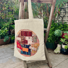 Load image into Gallery viewer, Sari patchwork cotton tote bag - Shakti.ism | शक्तिवाद
