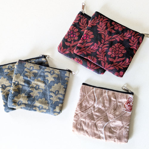 colourful sari pouches