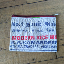 Load image into Gallery viewer, Recycled rice bag zipper pouches
