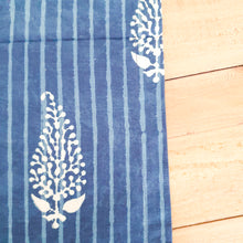 Load image into Gallery viewer, Indigo block-printed placemats set of 2, handmade table mats
