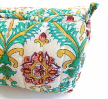 Load image into Gallery viewer, Large quilted block-print toiletry bag
