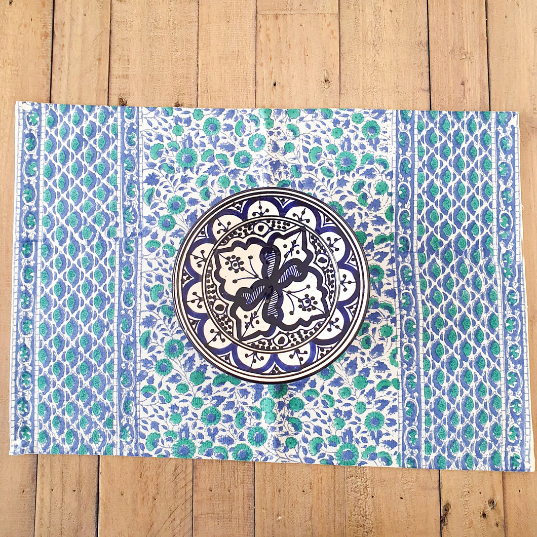 Block - printed organic cotton placemats (set of 2) - Shakti.ism | शक्तिवाद