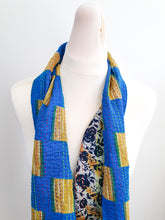 Load image into Gallery viewer, Upcycled sari cotton kantha infinity scarf
